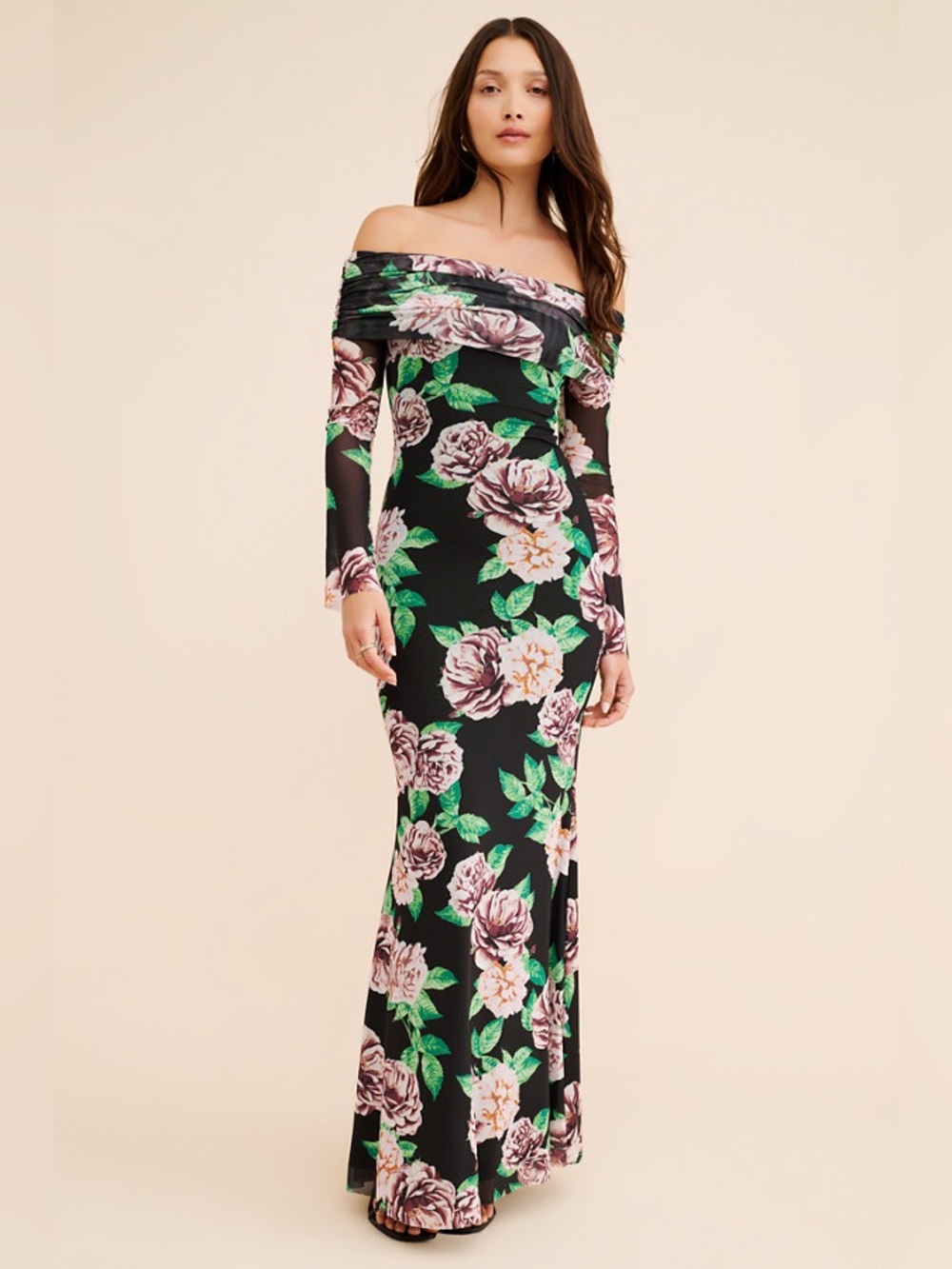AFRM Theana Floral Maxi Dress - Black Floral